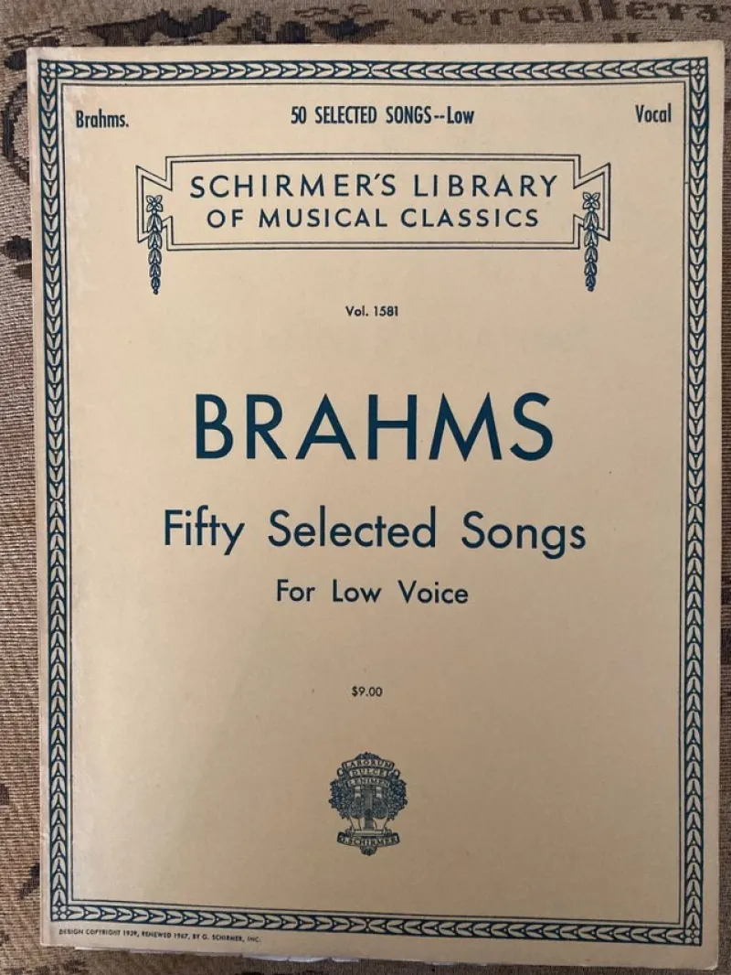 Tradera Brahms: Fifty Selected Songs For Low Voice (Schirmer's Library of Musical^ Noter & Nothäften