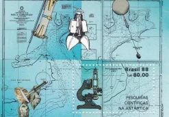Tradera Brazil frimärksblock Forskning i Antarktis 1988, #2127^ Sydamerika & Karibien