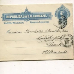 Tradera Brazil 200Rs lettercard to Germany 18 Out 1912^ Sydamerika & Karibien
