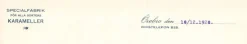 Tradera Bröderna Danielssons Karamellfabrik Örebro Faktura 10 december 1920^ Fraktsedlar & Fakturor