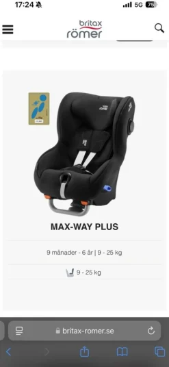 Tradera Britax Römer Max-Way Plus Bilbarnstol> Bilbarnstolar