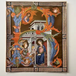 Tradera British Museum - Iluminated MSS No. 26 bokstav R med religiöst motiv> Ikoner & Religiösa Föremål