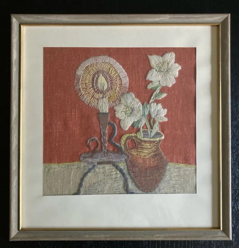 Tradera Broderad tavla retro^ Dekorationer