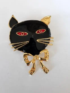 Tradera Övriga Smycken<brosch katt emalj 4x5cm