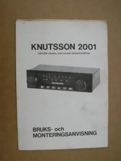 Tradera Bruks o Monteringsanvisning KNUTSSON 2001^ Bilstereo