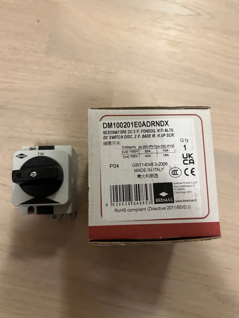 Tradera Brytare solcell Solpaneler DM100201E0ADRNDX DC 2P> Solenergi