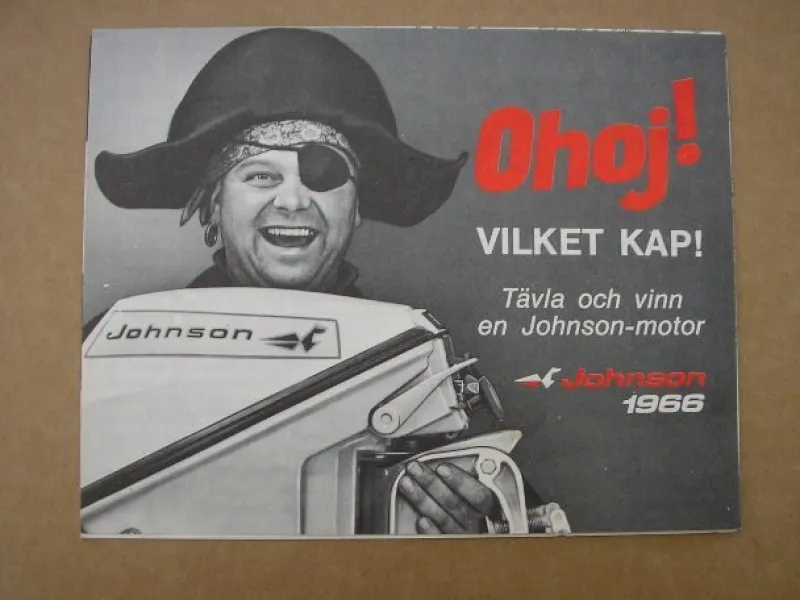 Tradera Båt Försäljningsbroschyr JOHNSON 1966 utombordare Tävla o Vinn^ Båtar
