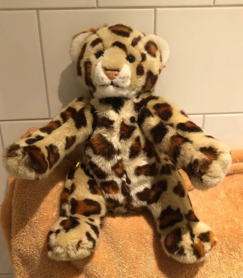 Tradera Nalle- & Teddybjörnar<Build a bear leopard nalle ca 40 cm söt retro klassisk teddybjörn