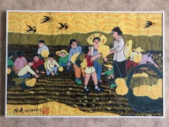 Tradera Cap Quan Tang ”Kinesisk målning med motiv av människor som jobbar på fältet”.^ Måleri