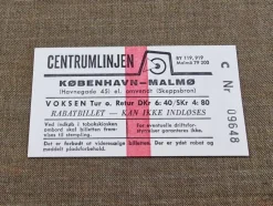 Tradera Tidtabeller<CENTRUMLINJEN - KÖPENHAMN/MALMÖ, BILJETT från 1970-talet