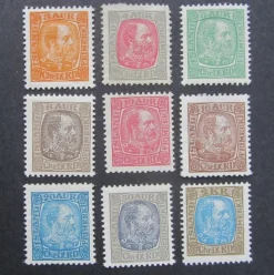 Tradera Christian IX 1913-28, 9st olika ostämplade^ Norden