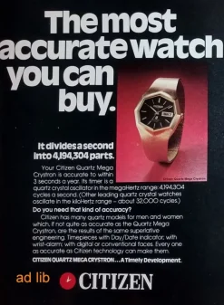Tradera CITIZEN - THE MOST ACCURATE WATCH, REKLAM TIDNINGSANNONS 1976^ Övrigt Klockrelaterat