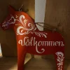 Tradera Dalahäst välkommen skylt höjd 20 cm^ Dalahästar