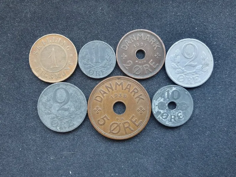 Tradera Danmark 7 äldre mynt 1867-1944^ Utländska Mynt