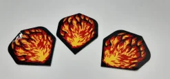 Tradera Dart<Dart flights 3 st motiv med brinnande eld