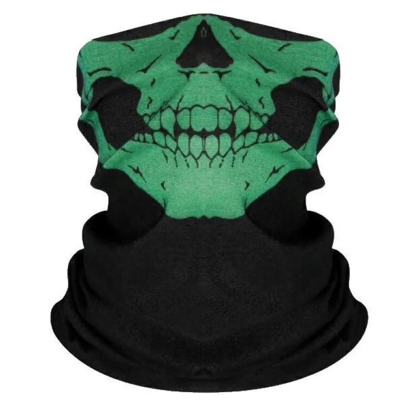 Tradera Dödskallemask - Mörkgrön - Scarf - Bandana - Halsduk - Skidmask^ Maskeradkläder