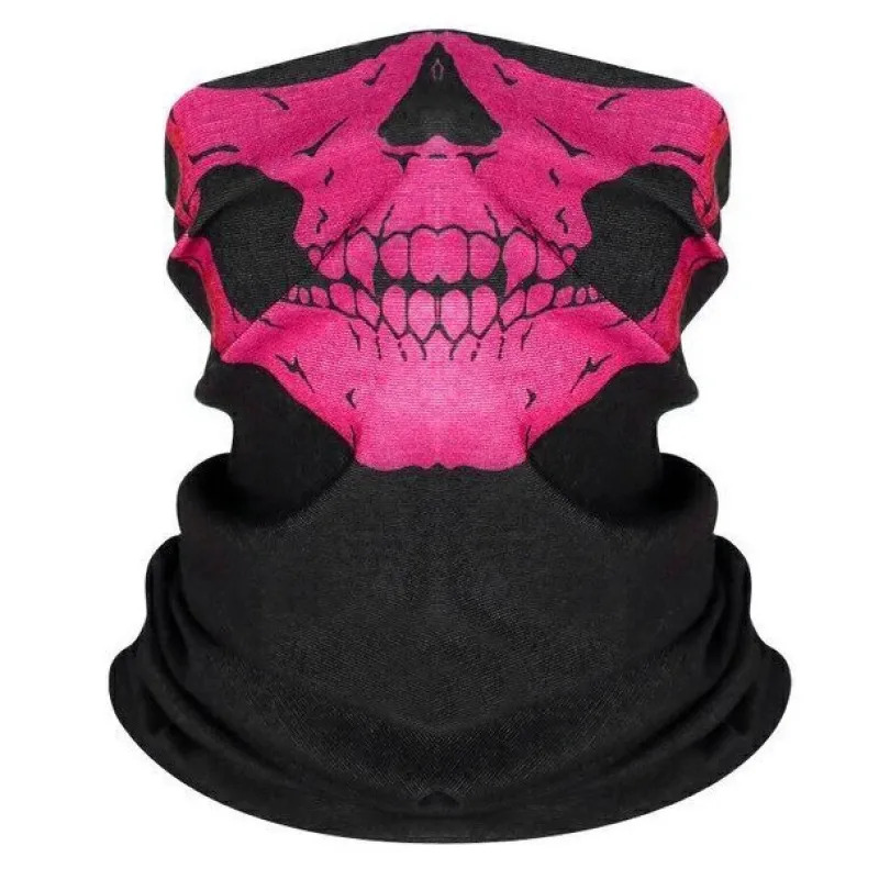 Tradera Dödskallemask - Mörkrosa - Scarf - Bandana - Halsduk - Skidmask^ Maskeradkläder