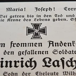 Tradera Militära Samlarsaker<Dödskort. Stupar första dagen på Östfronten 1942.