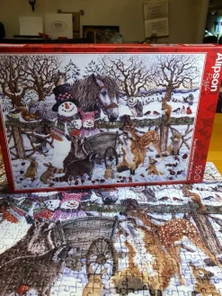 Tradera 500-delars pussel Alipson. two Snowmen winter scene^ Pussel