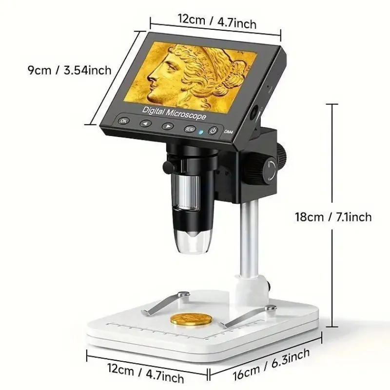 Tradera Digital Mikroskop med 4.3-tums LCD-skärm och 500x/1000x förstoring^ Mikroskop