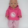 Tradera Dockkläder - Luvtröja & Byxor med små hjärtan passar Baby Born 43 cm> Dockskåp & Dockor