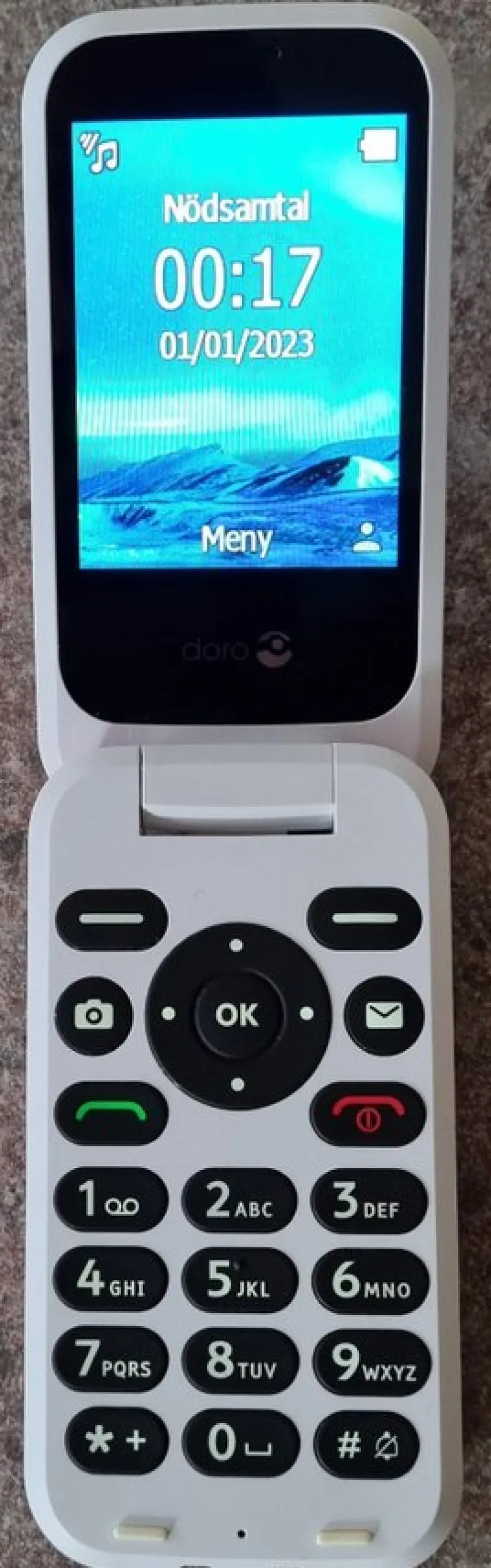 Tradera Mobiltelefoner<Doro 6881 viktelefon Röd/Vit (Nyskick)