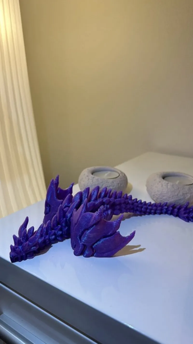 Tradera 3D-tryckt lila drake> Gosedjur