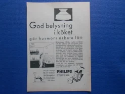 Tradera Reklamprylar<Dubbelsida Annons Philips samt svensk uppslagsbok