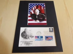 Tradera Dwight D. Eisenhower WWII fotografi & USA FDC med passepartout^ Nordamerika