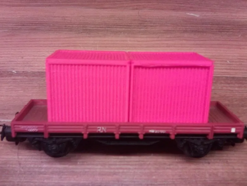 Tradera ELCTROTREEN FLAKVAGN MED KONTAINERS i TOPPSKICK^ Modelljärnvägar