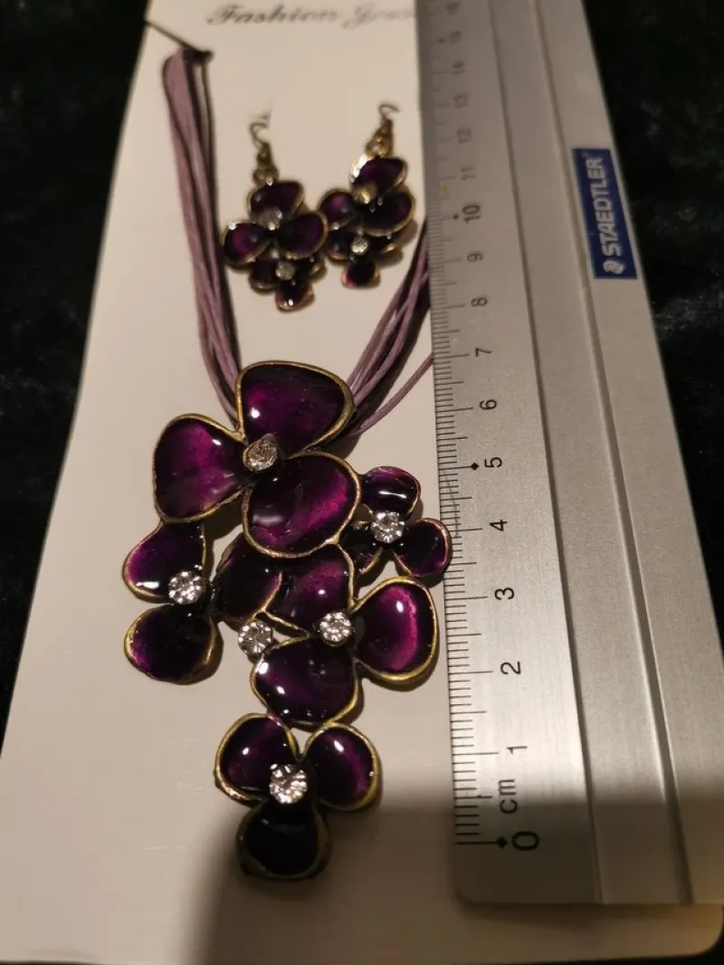 Tradera Emalj halsband.örhängen, Helt ny!^ Övrigt Handgjort