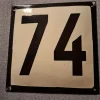 Tradera Skyltar<Emaljskylt , husnummer 74