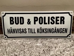Tradera Emaljskylt Bud & Poliser> Kuriosa