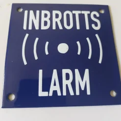 Tradera Skyltar<Emaljskylt inbrottslarm