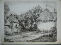 Tradera EMIL JOHANSON-THOR KOMMENDANTGÅRDEN i LITOGRAFI FRÅN 1921^ Grafik & Teckningar