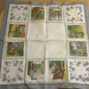 Tradera En fyrkantig vit bordsduk med tryckt motiv i bilder från förr 68 x68 cm^ Hemtextil