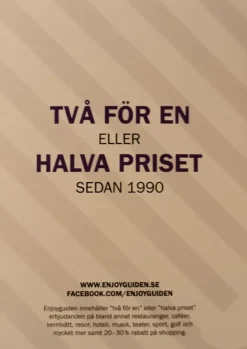 Tradera ENJOY BONUSGUIDEN! 2 FÖR 1 PÅ RESTAURANGER OCH NÖJEN I GBG MED OMNEJD!> Presentkort & Rabattkoder