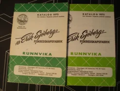 Tradera Priskuranter & Kataloger<Erik Sjöbergs Fiskeredskapsfabrik 2kataloger 1972 och 1975 ca 80sid i varje
