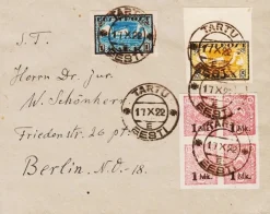 Tradera ESTLAND - 1919 - VIKINGESKIB - UTAKKET - stpl. TARTU EESTI 17.X.22^ Flera Länder