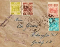 Tradera ESTLAND - BLOMSTERMOTIV - UTAKKET - Censurerad i Finland - 1919^ Flera Länder