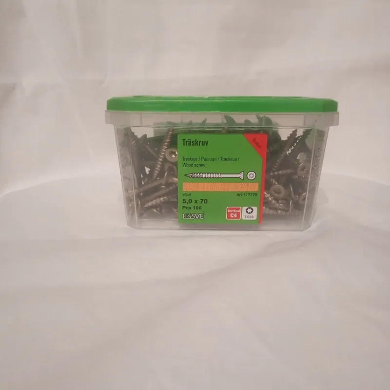 Tradera ESVE Träskruv 5,0 x 70 mm> Skruv, Plugg & Spik