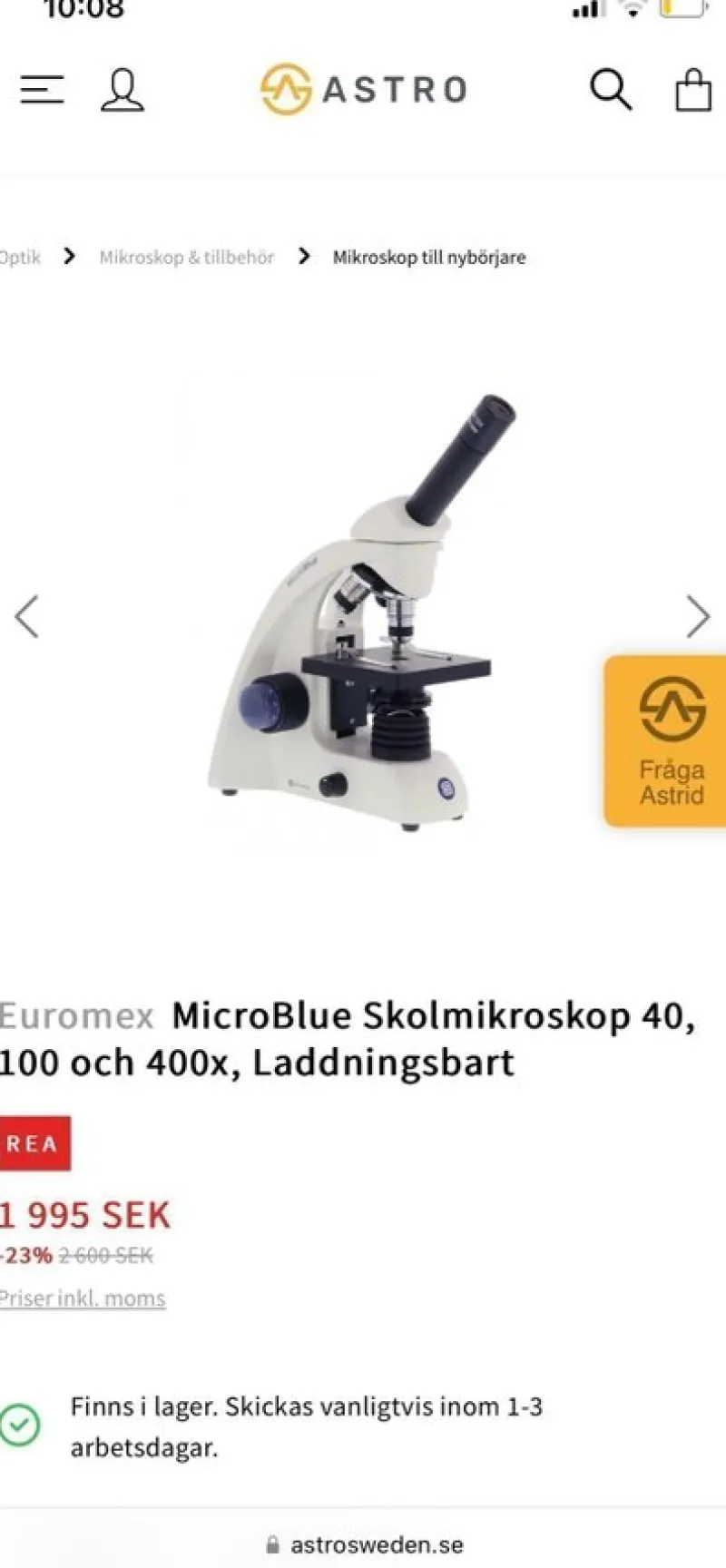 Tradera Euromex MicroBlue Mikroskop^ Mikroskop