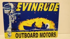 Tradera Evinrude båtmotor plåtskylt^ Båtar