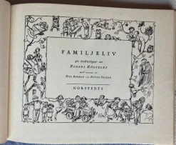 Tradera Familjeliv, fyrtio teckningar av Robert Högfeldt, 1938> Planschverk & Illustrerade Böcker