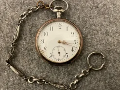 Tradera Fickur i Silver med kedja Hansa^ Fickur