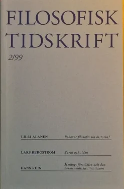 Tradera Filosofisk tidskrift 2/99 (nr 2 1999 årg 20)> Filosofisk Litteratur