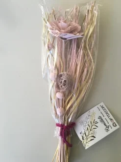 Tradera Konstgjorda Växter<Fin liten bukett i träliknande material / Rosa