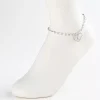 Tradera Fint Silver Fotsmycke Fotlänk Ankellänk Vristlänk Fotkedja - Strass & Hjärta> Fotlänkar
