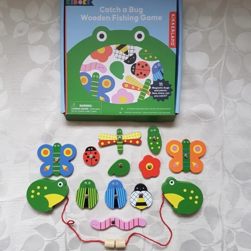 Tradera FISKSPEL MAGNETSPEL TRÄ NYSKICK KIKKERLAND CATCH A BUG WOODEN FISHING GAME> Barnspel & Pussel