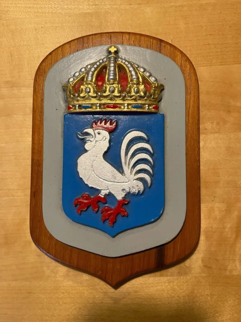 Tradera Militära Samlarsaker<Flottan Marinen. vapensköld HMS Kullen.
